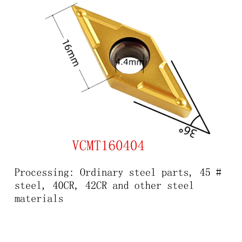 5PCS CNC Insert Diamond 35° Sharp Corner Cutter Inserts Grain VCMT 160404 Diamond VCGT 110304 Lathe Tool Holder