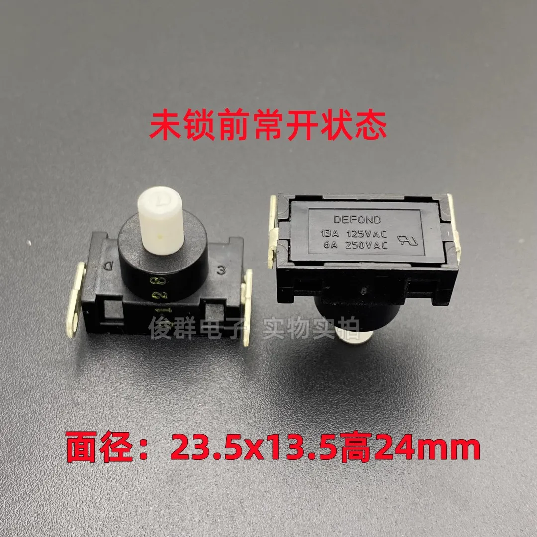 10pcs/switch button self-locking start button desk lamp flashlight vacuum cleaner water heater side 2 feet/6A