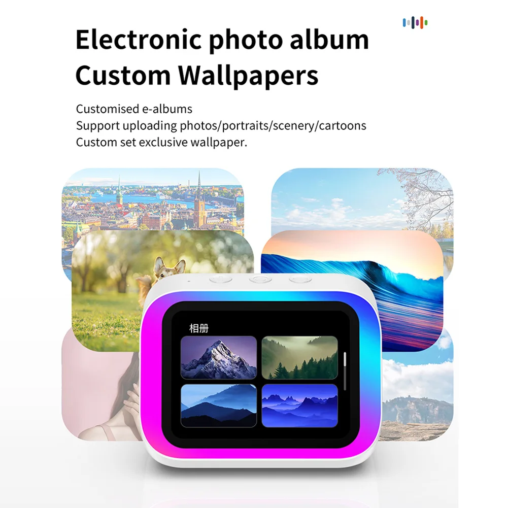  ساعة منبه ذكية مع شاشة عرض ملونة لمكبر صوت بلوتوث - إطار صور مزود بإضاءة ليلية يمكن التحكم فيه في التطبيق وقصص نوم لـ Bedr #4