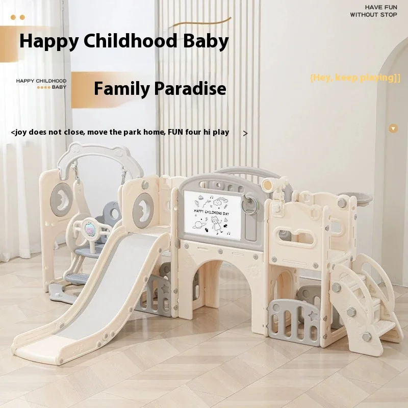 Children's Swing Toy Combination Drawing Board Basketball Frame Storage Slide Toy Baby Climbing Slide Birthday Gift Family Park