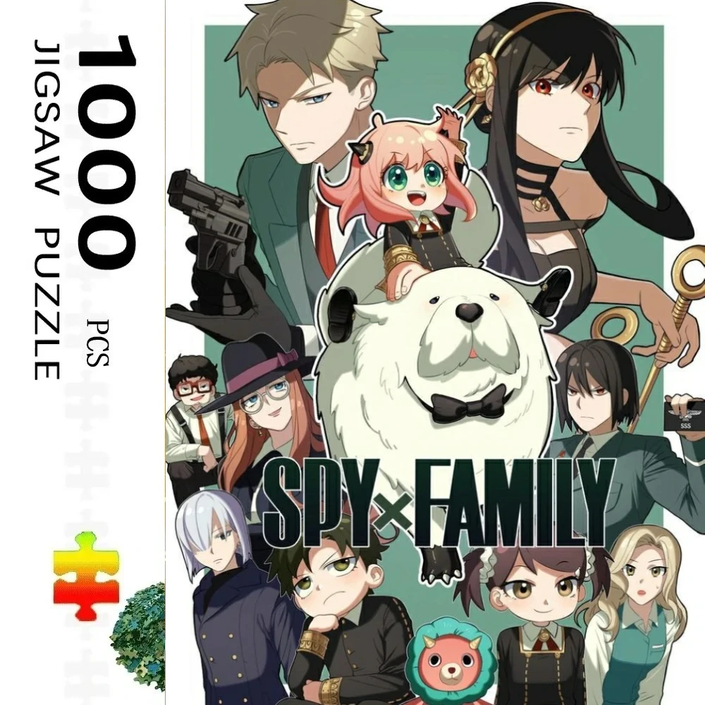 

1000 элементов пазла SPY FAMILY, японское аниме, для домашнего декора, головоломки для взрослых, семейные игры, напольные пазлы, развивающие игрушки для детей