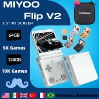 MIYOO FLIP V2 Retro Video Game Console 3.5'' IPS Screen Linux System Onion OS Free Case Handheld Game Players Consoles NEwGifts