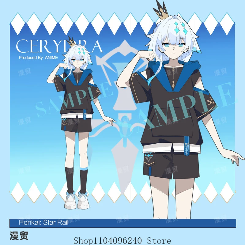 

Honkai：Star Rail Cerydra Game Student Anime Cosplay Summer Short Sleeved Pajamas Shorts Home Suit Set Household Clothes