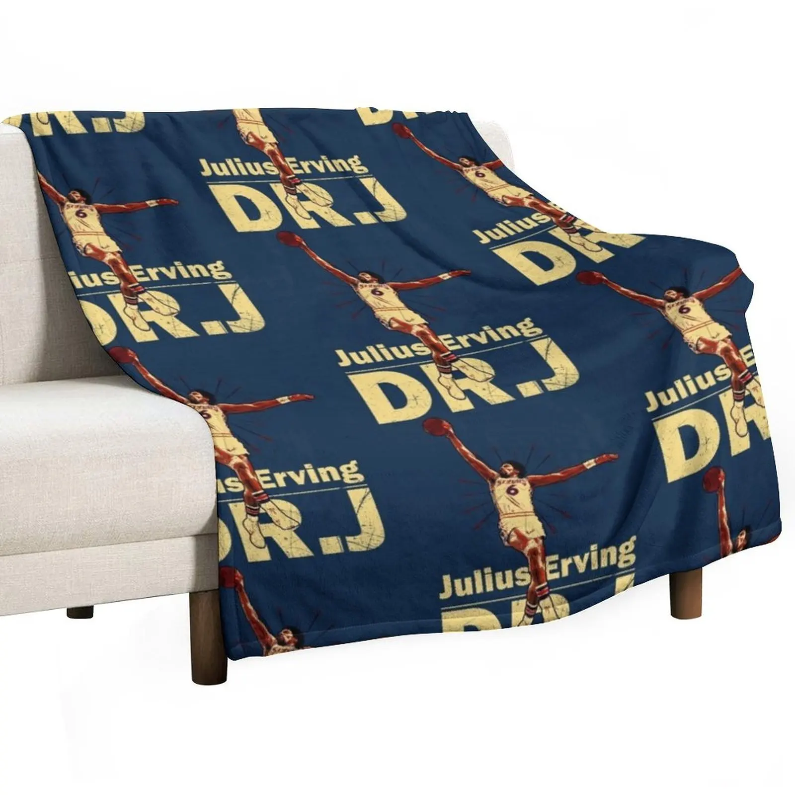 Dr.J Julius Erving - Old School Dunk D Throw Blanket Blankets For Sofas Bed For Decorative Sofa Blankets