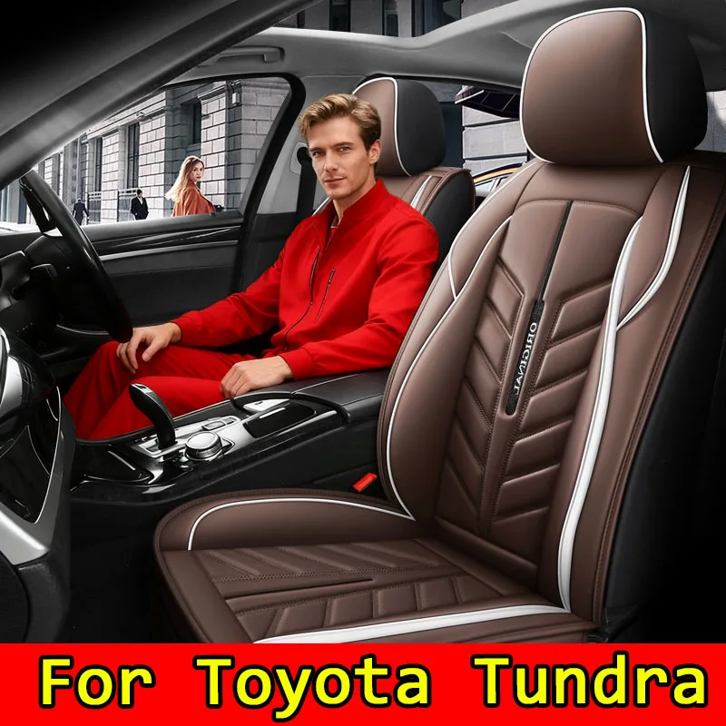 

For Toyota Tundra Car seat cover waterproof PU leather soft and comfortable front and rear row 5 seats fully wrapped seat cover