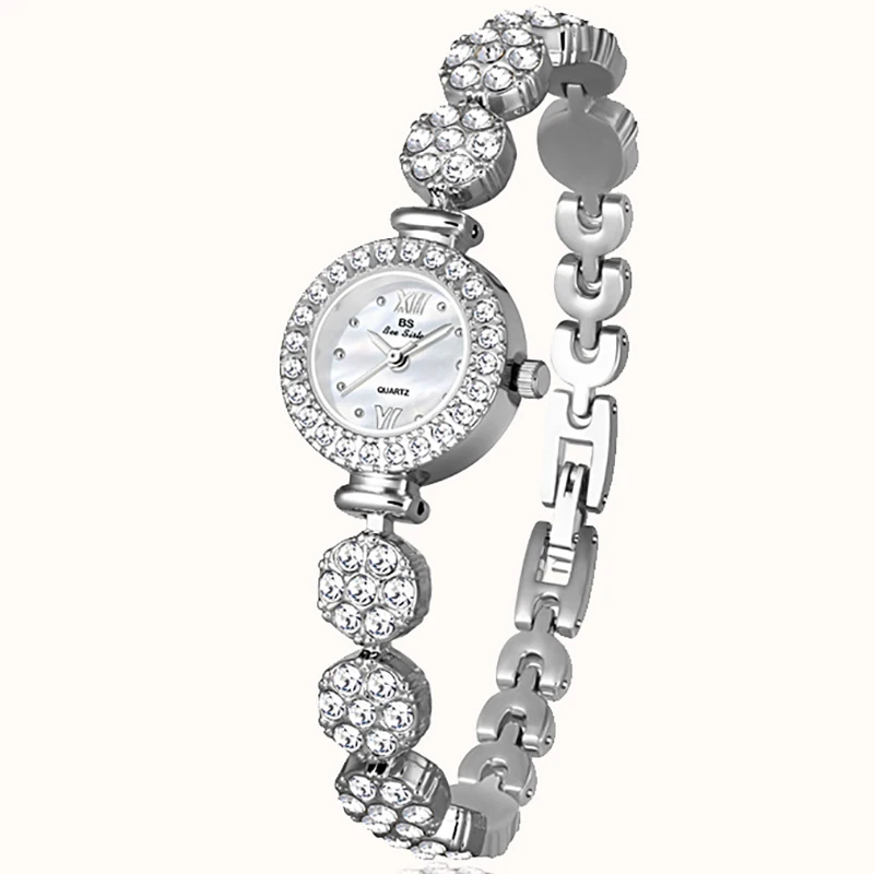 Women Bracelet Watches Top Brand Luxury For Ladies Wrist Watches Golden Quartz Gold Unique Rhinestone Steel Band Gift