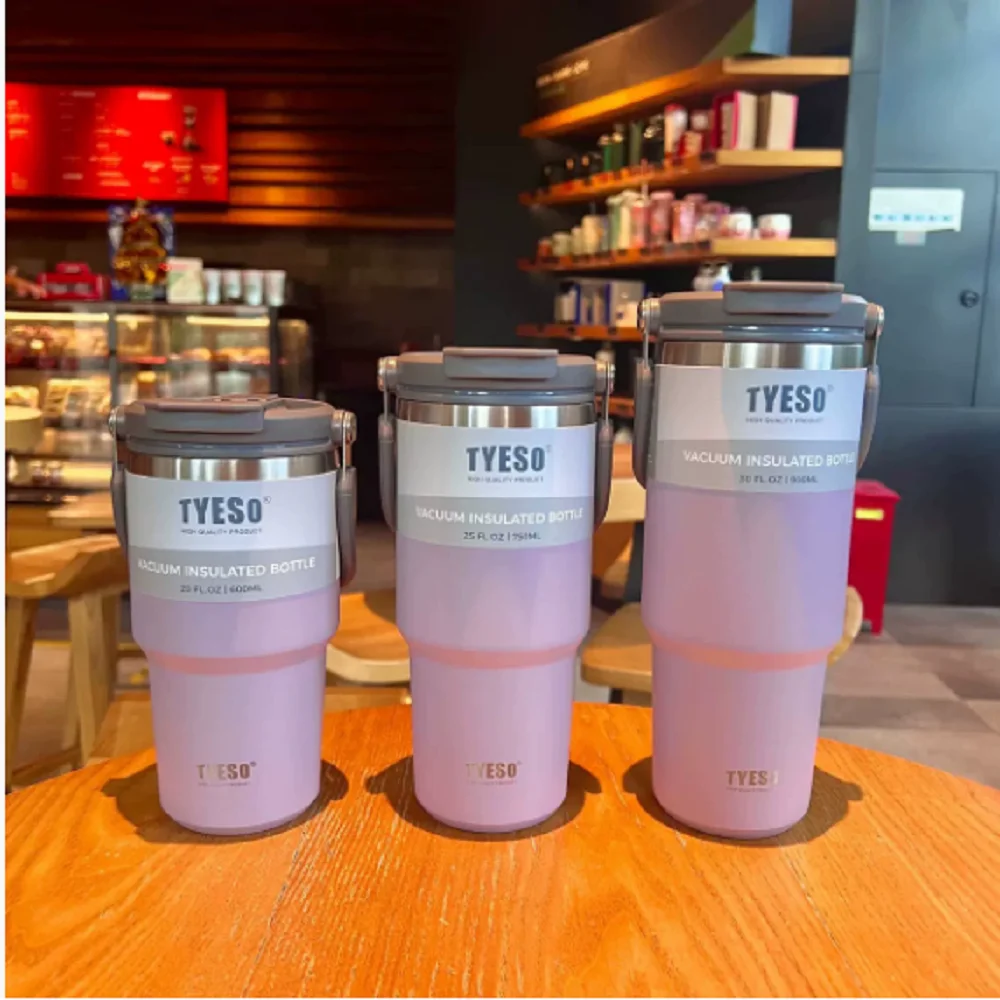 Taishuo Ice King Cup Handheld Double Drink Large Capacity 304 Stainless Steel Insulated Cup with Straw Car Cooling Cup image 4
