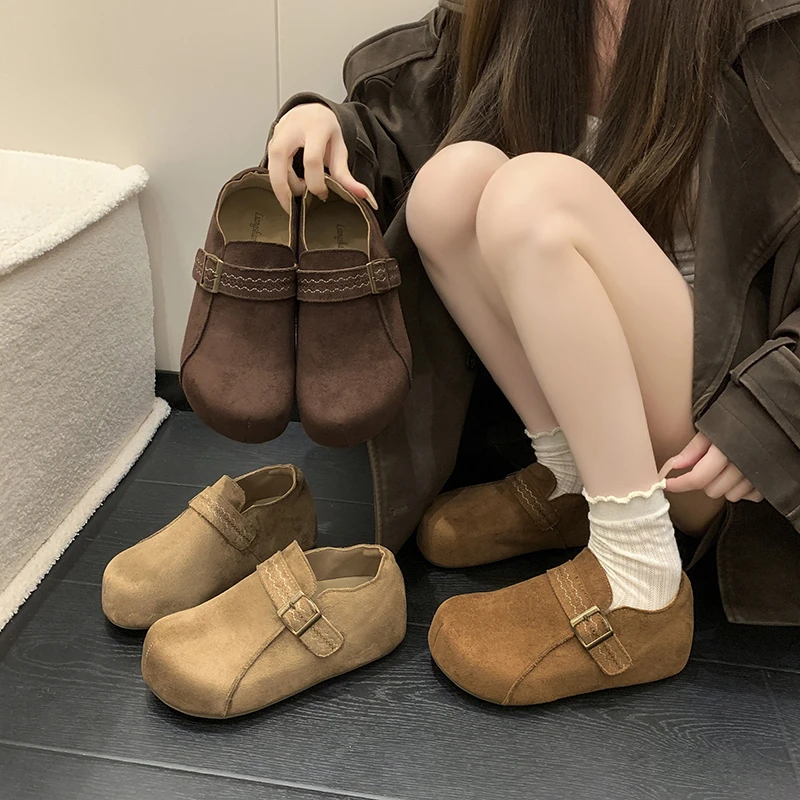 

2025 Hot Selling New Short Boots Women Casual Shoes Buckle Design Flat Solid Footwear Slippers Female Comfortable Outdoor Shoes