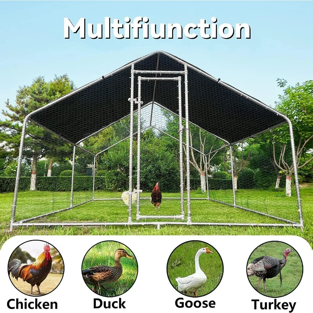 Imagem -06 - Grande Metal Galinheiro Heavy Duty Spire Shaped Duck Hen House Outdoor Chicken Pen Capa Impermeável e Anti-uv