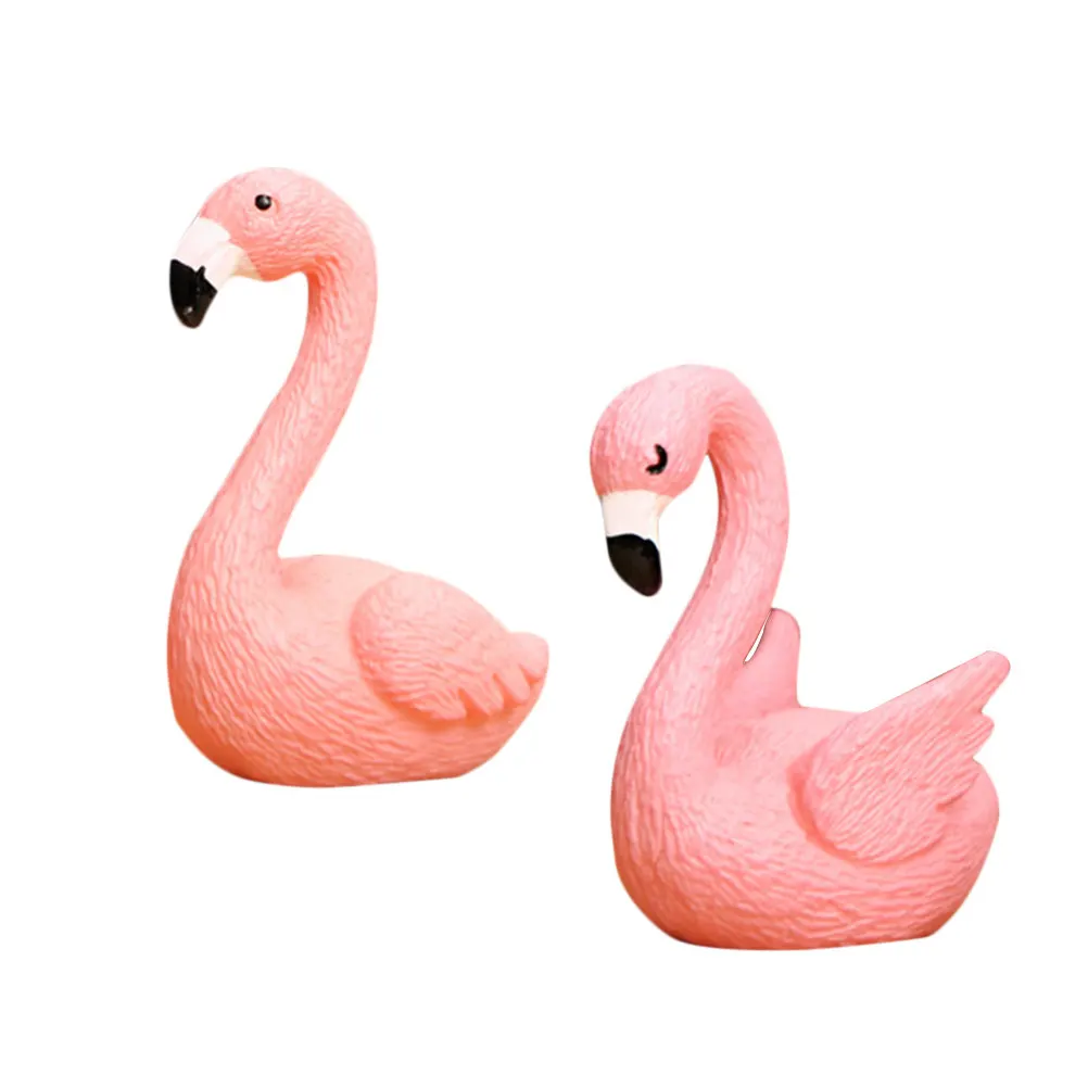8Pcs Mini Flamingo Ornament PVC Flamingo Cake Topper for Festive Events Engagement Dessert Table Decoration Living Room Bedroom