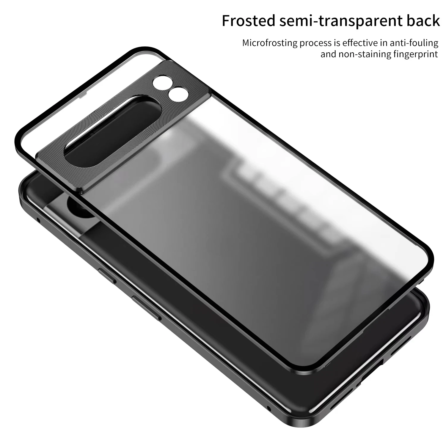 

Aluminium Alloy Metal Phone Case For Google Pixel 8 Pro 7 Pro 7A Elastic Buckle Frosted Semi Transparent Metal Camera Protection