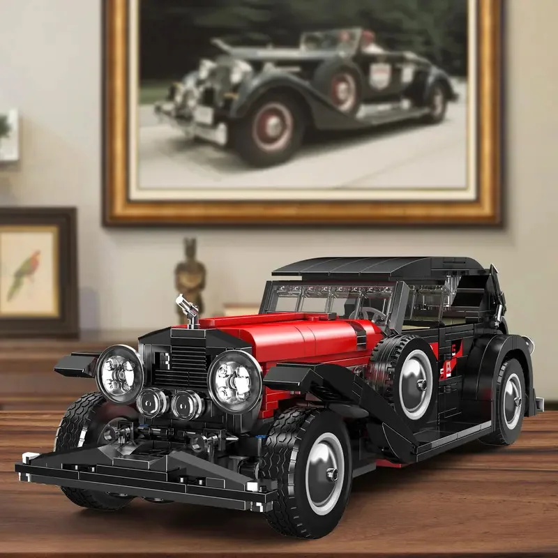 Molde King 10114 Conjunto de blocos de construção MOC de carro vintage (1,308 peças) - Kit de modelo retrô STEM presente para construtores de idade 8 +