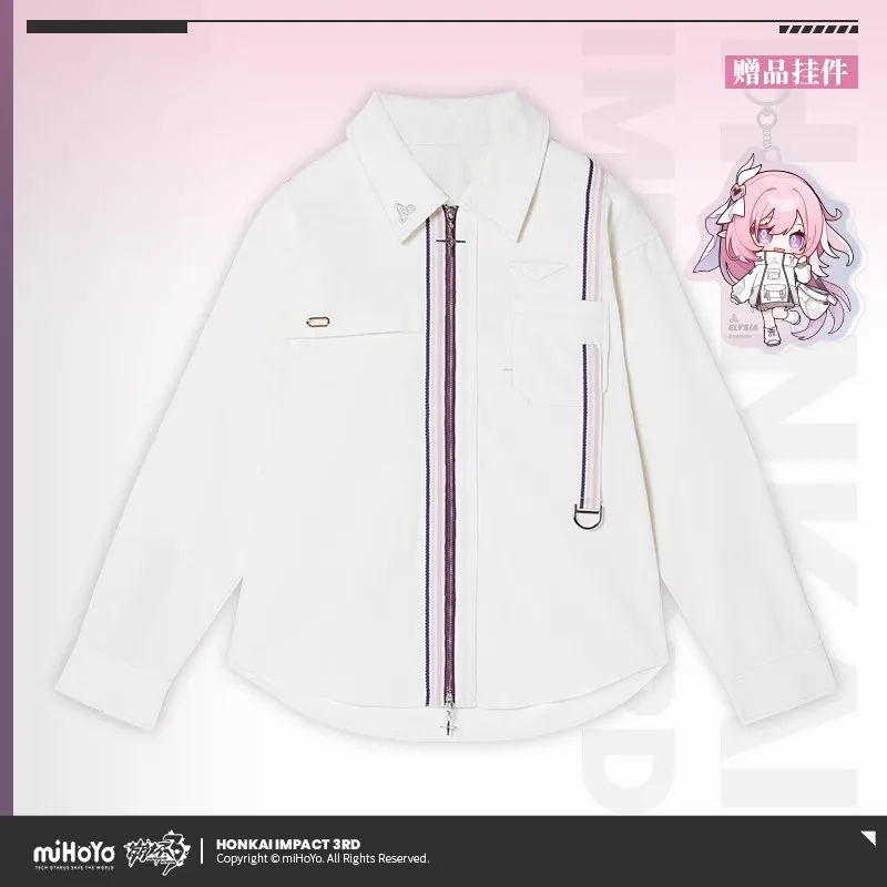 miHoYo HonkaiImpact3 Official Genuine Anime Game Surrounding Elysia Homage Series Shirt Secondary Yuan Cosplay Holiday Gift