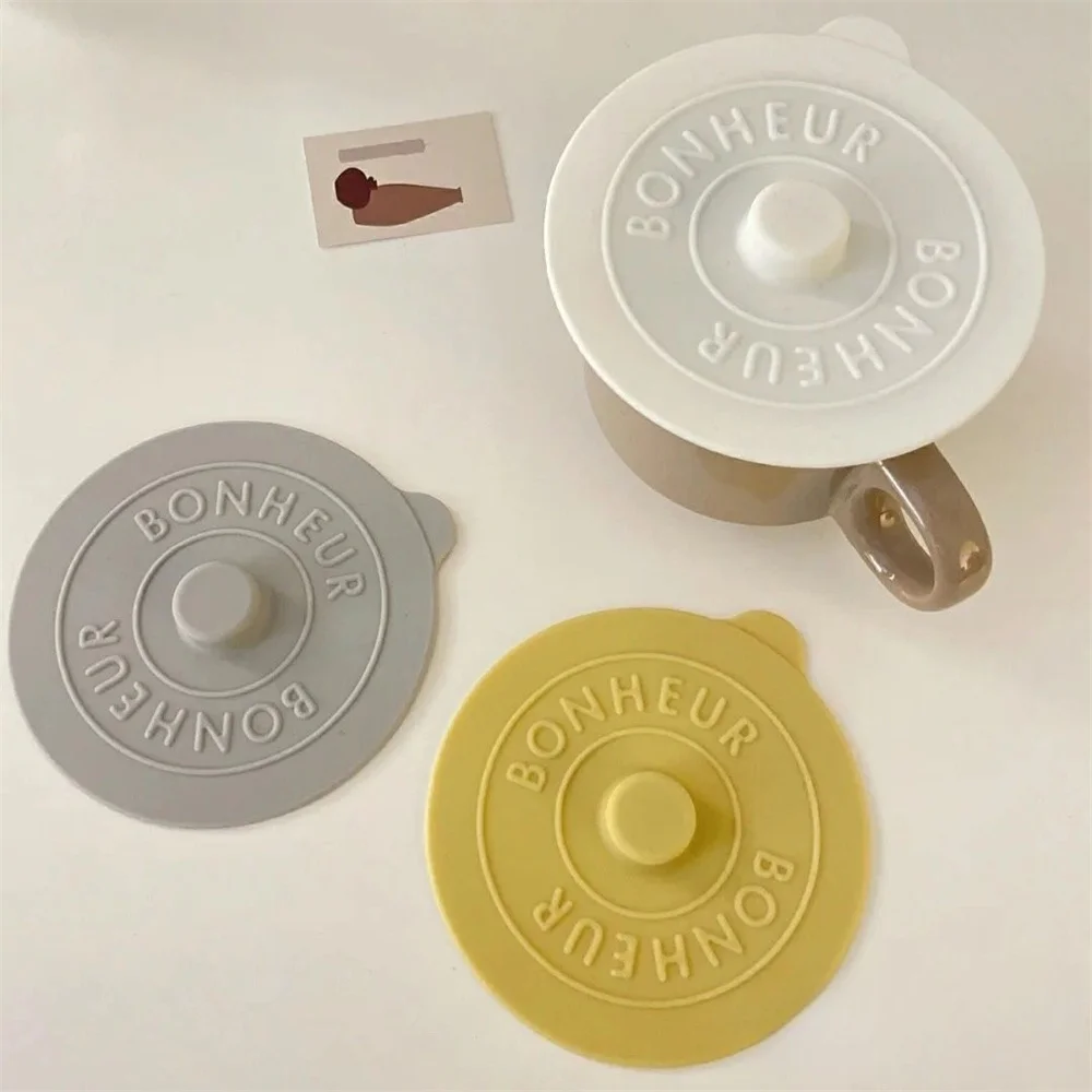 

Sunflower Silicone Cup Lid with Handle Dustproof Leakproof Ceramic Mug Sealed Cover Suction Coffee Tea Lids Kitchen Accessories
