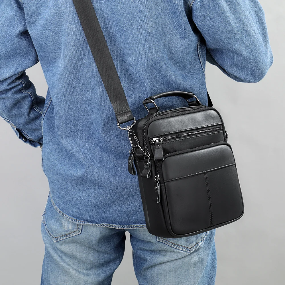 Bolso de hombro para hombre, bandolera informal de piel auténtica para marido, Ipad de 7,9 pulgadas