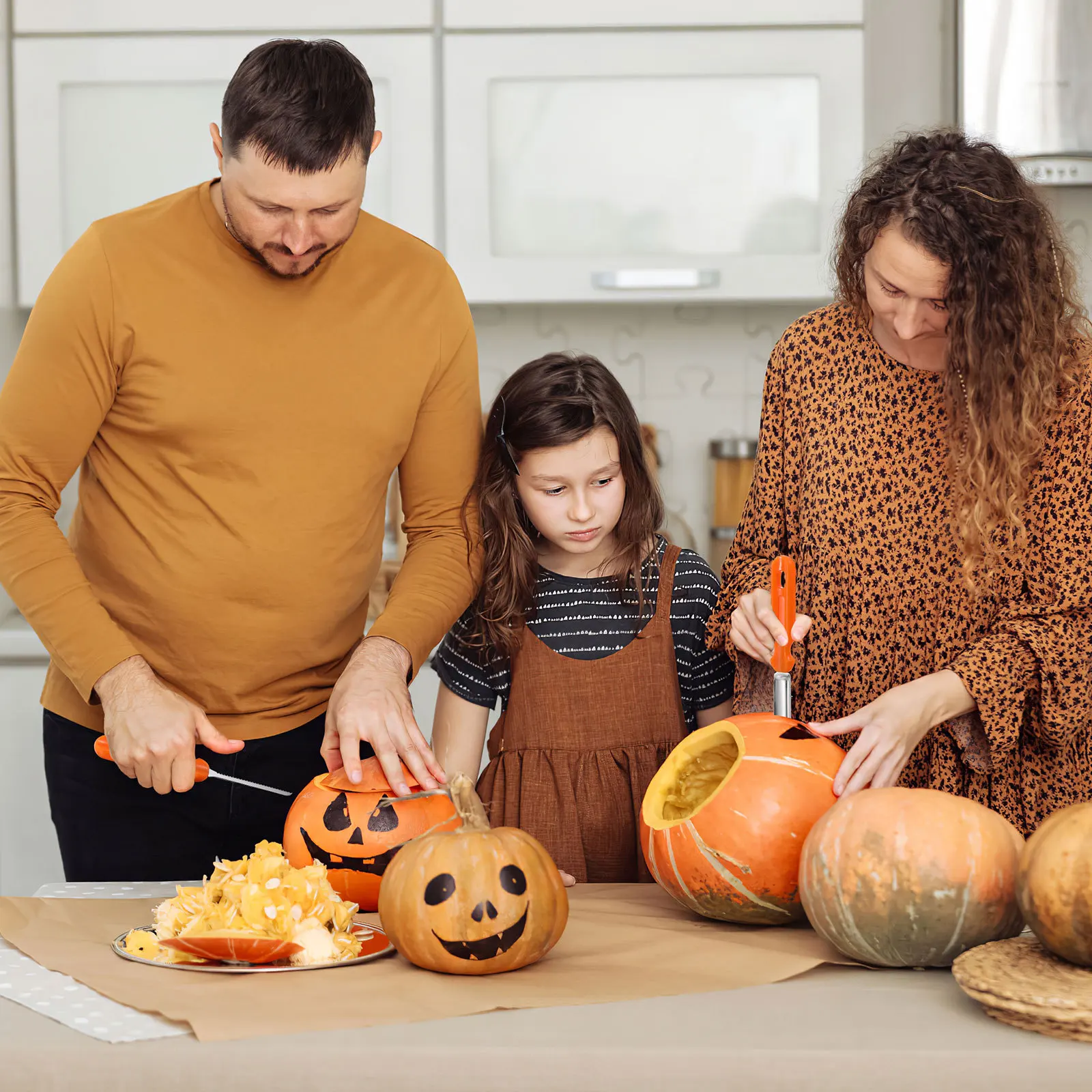 

5 pcs Pumpkin Carving Tools Stainless Steel Halloween Carving Kit For Kids Adults Safe Easy To Use Lantern Design Set