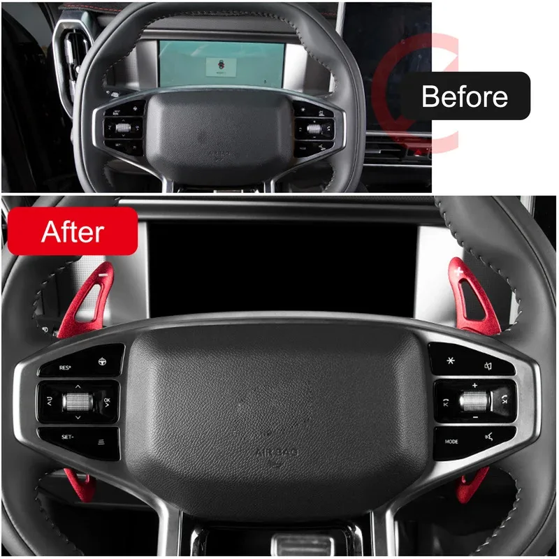 for JETOUR Traveler T2 SUV Red Steering Wheel Paddle Shift Extension Shifter Cover Aluminum Alloy Car Accessories