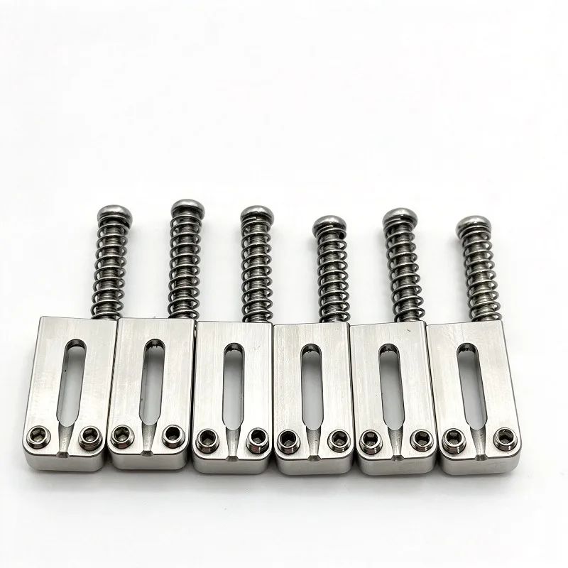 For 6Pcs Stainless Steel Offset Hole Guitar Bridge Saddles Replacement Part