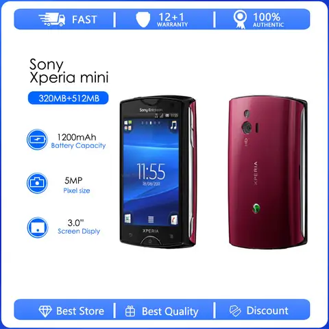 Sony Ericsson Xperia mini ST15 Refurbished-Original unlocked Mobile Phone  ST15i  3G WIFI GPS 3MP Camera Android 4.1 Phone
