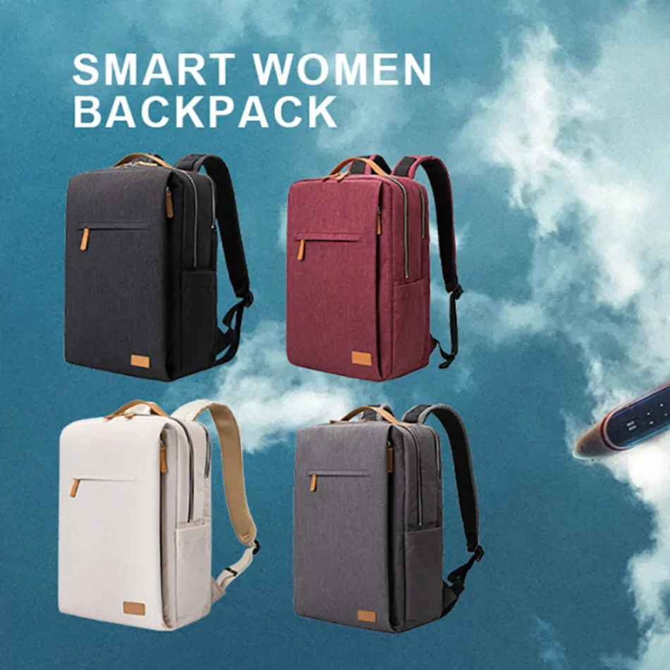 Mochila de Viagem Multifuncional para Mulheres, Airplane Bag, Air Women's Notebook Bags, Carregamento USB, Bagpacks Laptop Lightweight