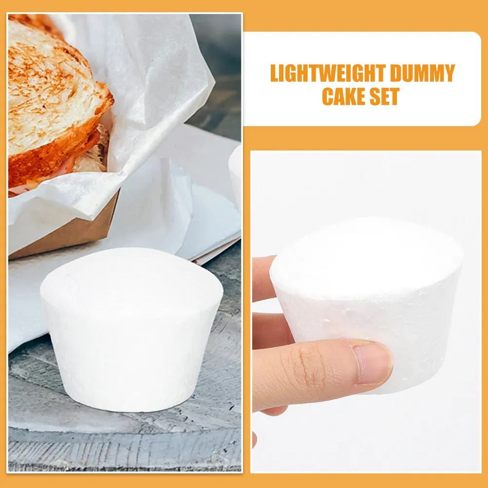 10Pcs Spherical Foam Cake Dummies Multi-Function Reusable Cake Decorating Props for Wedding Anniversaries Holidays Practice