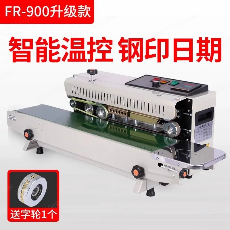 Continuous Sealing Machine Automatic Horizontal Continuous Bag Band Sealer FR900 Plastic Bag Sealer Machine with Digital