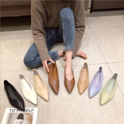 AIYUQI Female Shoes Large Size 2026 Pointedtoe Genuine Leather Flat Shoes Women Shallow Mouth Comfortable Women's Boat Shoes