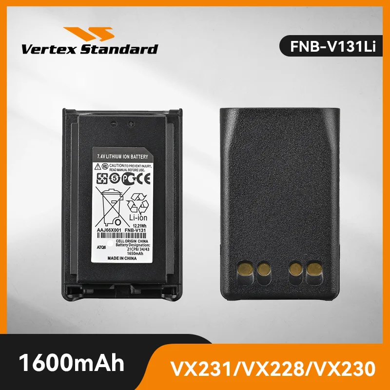 FNB-V131 Li-ion Battery 1650mAh Walkie Talkie Original Battery for Vertex VX-228 VX-230 VX-231 VX-234 Two Way Radios Extra Parts