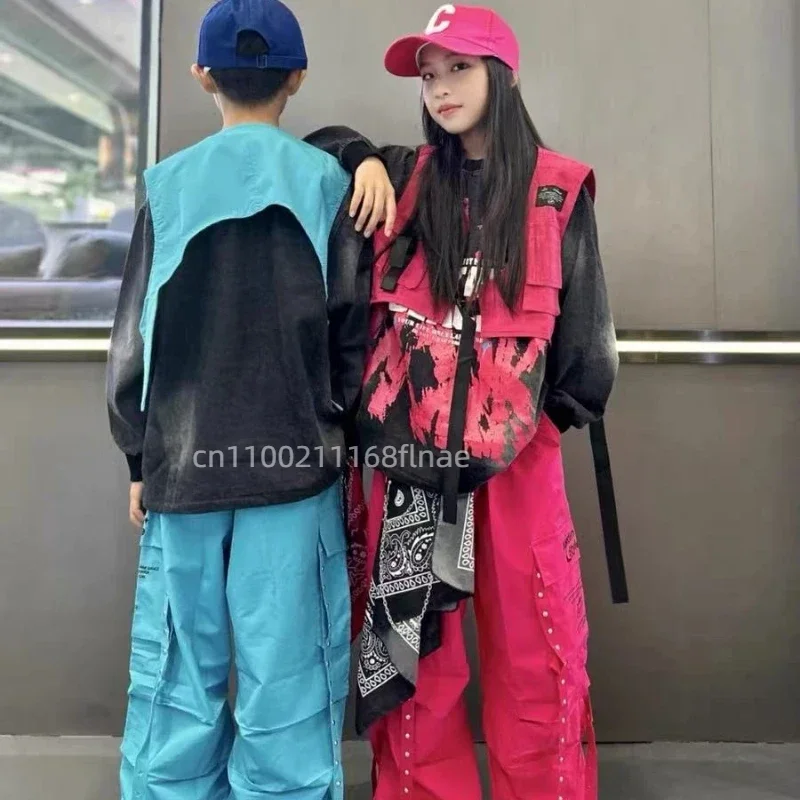 Hip-Hop- und Street-Dance-Performance-Kostüme für Kinder, Dopamin-T-Stage-Laufstegmode für Kinder, Jazz-Tanzkostüme für Mädchen