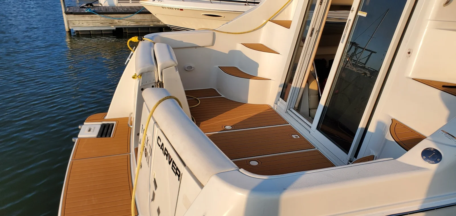 Non-Slip EVA Faux Teak Marine Mat Self-Adhesive 6mm Yacht Cockpit Pad for 2000-2002 Carver 350 Mariner Boat Decking Easy Install