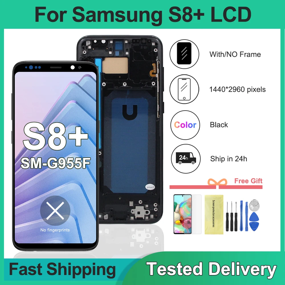 For Samsung S8 plus G955F TFT Screen LCD Display Digital Touch Screen with Frame Compatible with For Samsung S8+ G955
