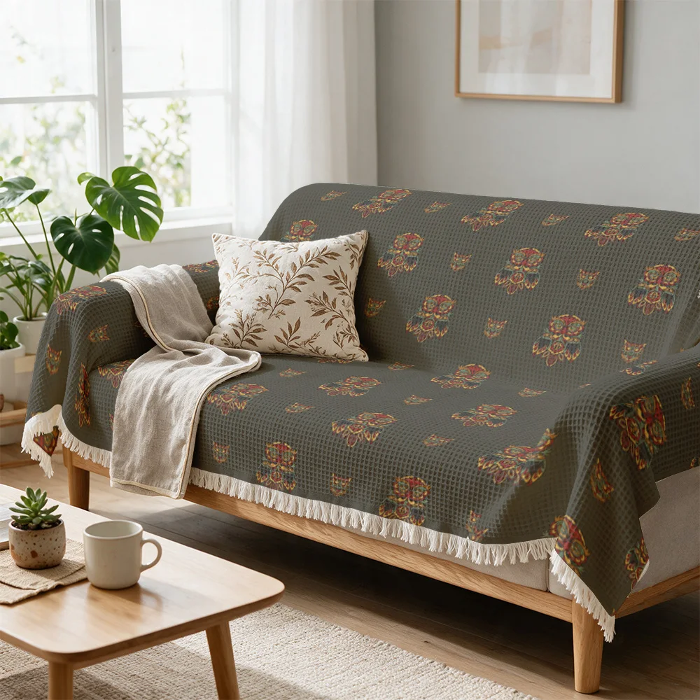Decorative Patterned Sofa Throw Blanket Cozy Living Room Couch Accent Cover Home Decor Autumn Fall Seasonal Throw Gift Idea