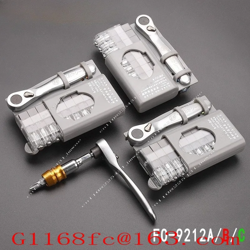 10 Batches of Short Handle 90 Degree Right Angle Ratchet Wrench Combination FO-9212A