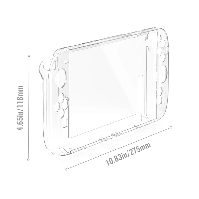 ABJF-PC Hard Shell Case Transparent Crystal Anti-Slip Protective Cover For Switch 2 Full Console Protection