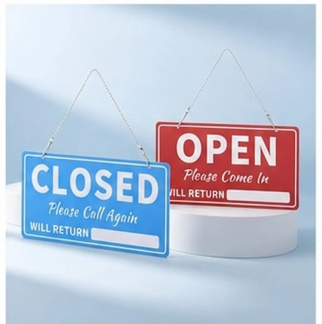 Display Holder Card Office Halloween Christmas New Year Front Door Sign Door Status Sign Office Door Sign Shop Closed Sign Open