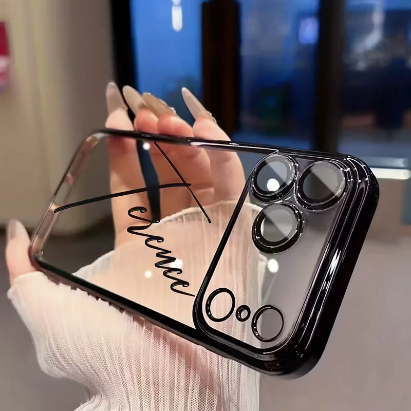 Personalisierte, individuelle Handyhülle mit Namen, transparente TPU-Hülle für iPhone 18 17 16 15 14 13 Pro Max Air, DIY-Geschenk – Detail 3