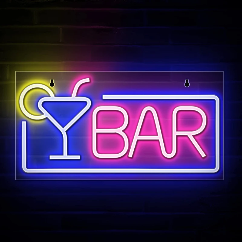 Bar Neon Light Sign Party Neon Wine Glass Lamp Wall Art Bedroom Decrative Light KTV Shop Home Desk Decor Neon Night Light