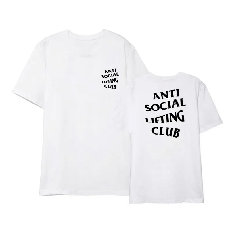 Anti Social Lifting Club T-Shirt Exercise Fitness Sports Letters Printed Sayings Graphic Tee Tops Basics Short Sleeve Blouses