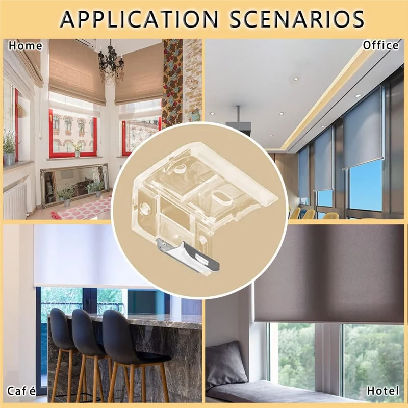 MOPHE-voor 1 inch (25 mm) draadloze geplooide tinten montagebeugelclips - 4 stuks metalen beugel met knipmontage