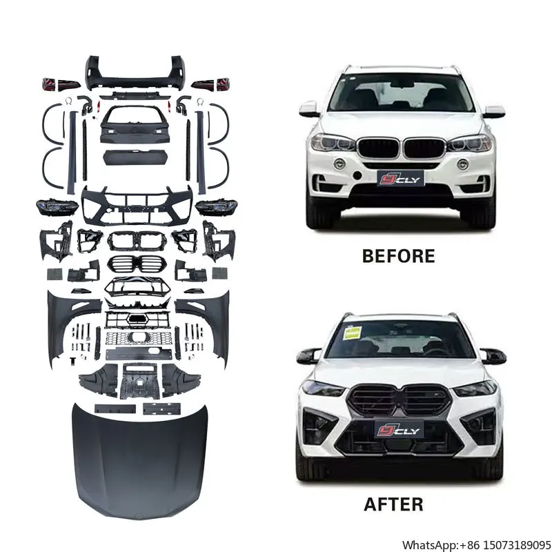 

F15 to G05 LCI Bodykit for X5 F15 Old to New 2024 X5 F95 X5M Kit Front Rear Bumper Engine Hood Fenders Headlights