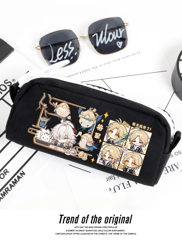 Anime Honkai: Star Rail Yanqing Bailu Jing Yuan Pen Bag School Supplies Pencil Box Case Cosplay Stationery Storage