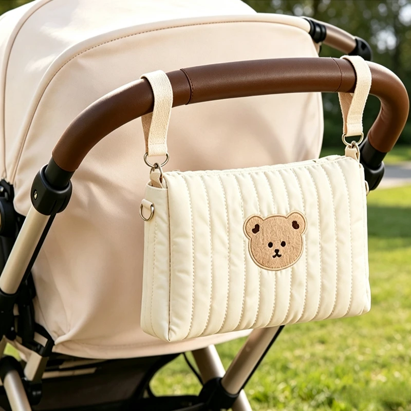 Niedliche Baby-Kinderwagentaschen mit Cartoon-Bären-Motiv, Organizer für Mama, zum Aufhängen von Babyartikeln, multifunktionale Wickeltaschen, Kosmetiktaschen – Detail 2