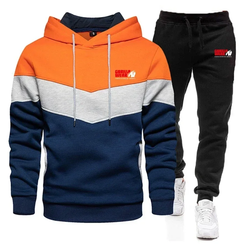 

2024 New Men's 2 Piece Zip Sweatshirt and Pants Casual Sportswear Men's Sportswear Brand Clothing Sweater New Style Fall Winter