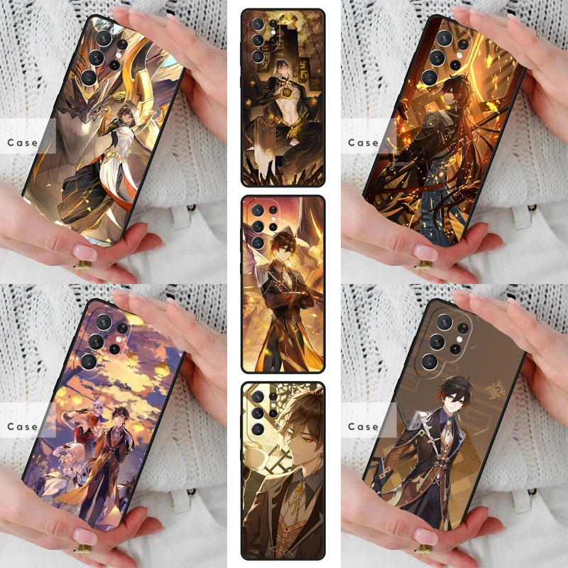 zhongli genshin impact TPU Phone Case for Samsung Galaxy S26 S25 S24 S23 S22 S21 S20 Note10 Plus FE Ultra Cover