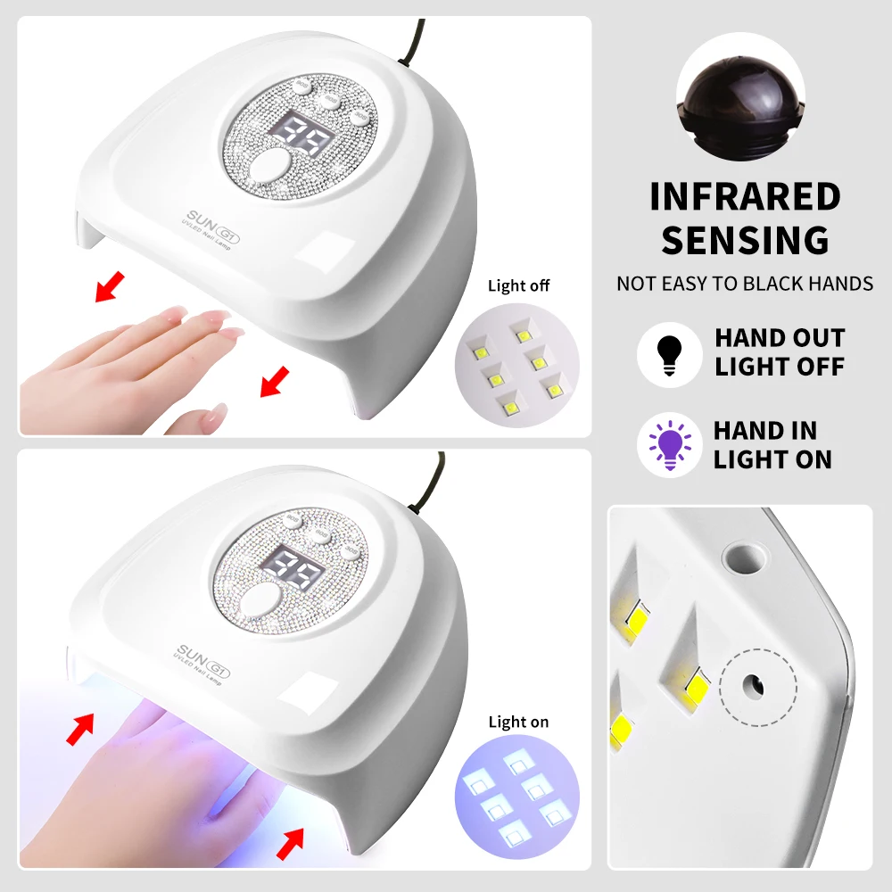 SUN G1-secador de uñas UV profesional, lámpara de 24 LED para uñas con Sensor automático, adecuado para secado de esmalte de uñas en Gel curativo, herramienta de salón de uñas