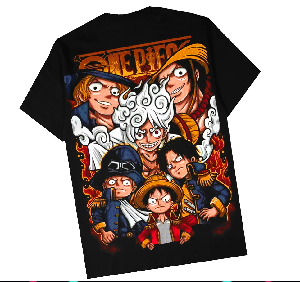 

ONE PIECE Luffy Мужчины Женщины Harajuku Ретро Аниме Летняя футболка с коротким рукавом Негабаритный повседневный свободный удобный топ для фитнеса Y2k