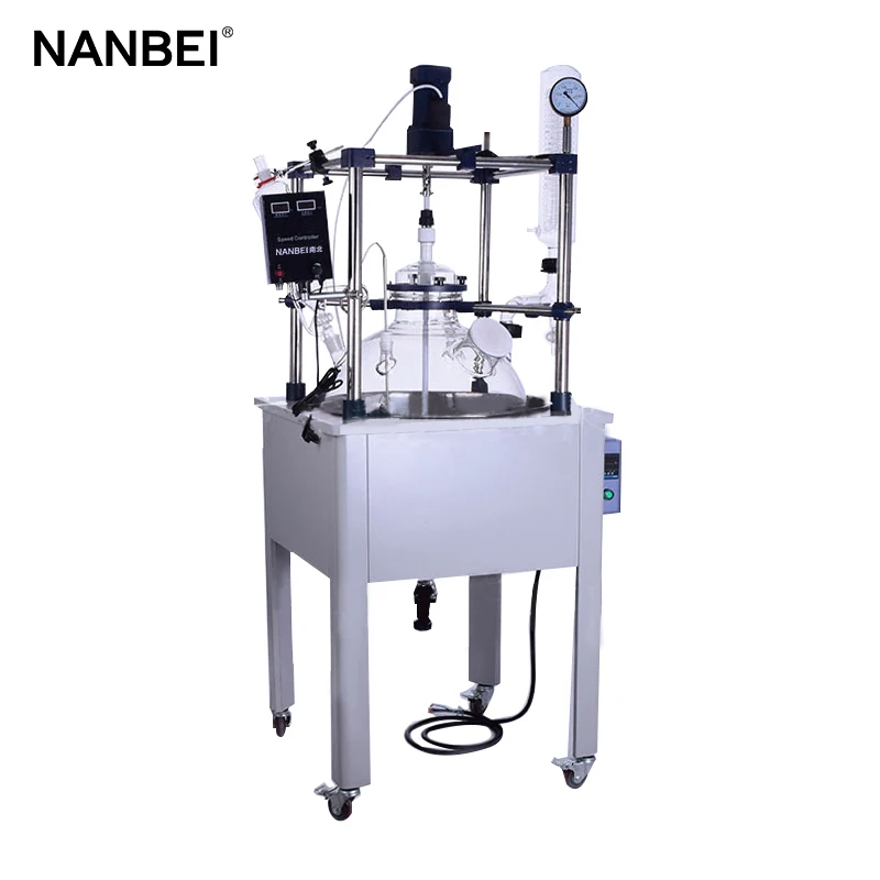 NANBEI chemical big volume single-layer glass reactor with PTFE sealing