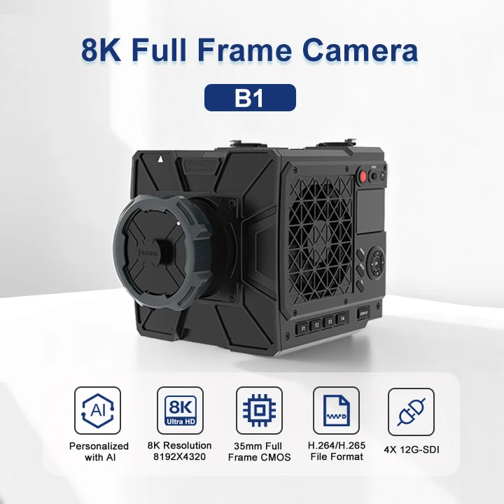 8K Full-Frame with 12G-SDI Quad Output, 47MP CMOS Sensor, 8K/60fps & 2K/240fps Recording, PL Mount