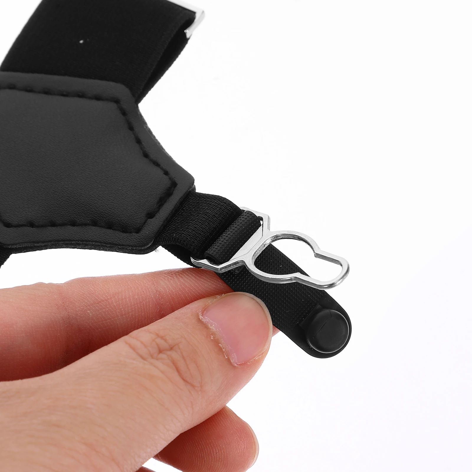 

Pair of Men's Adjustable Sock Garters Black 66x25cm High Elastic Nylon with Silver Hardware for Dress Socks Hold Up Braces