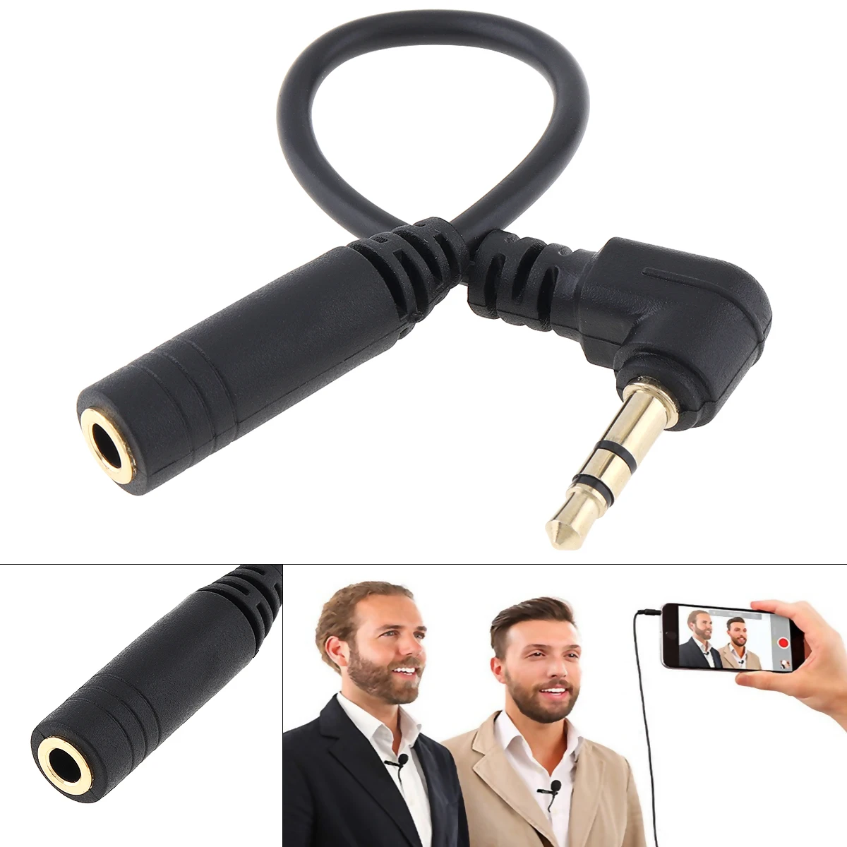 

3.5MM 4 Pole to 3 Pole AUX Audio Jack Convertor Adapter Cable 3/4 Pole Mic Conversion for Microphone Mobile Phone Computer SLR